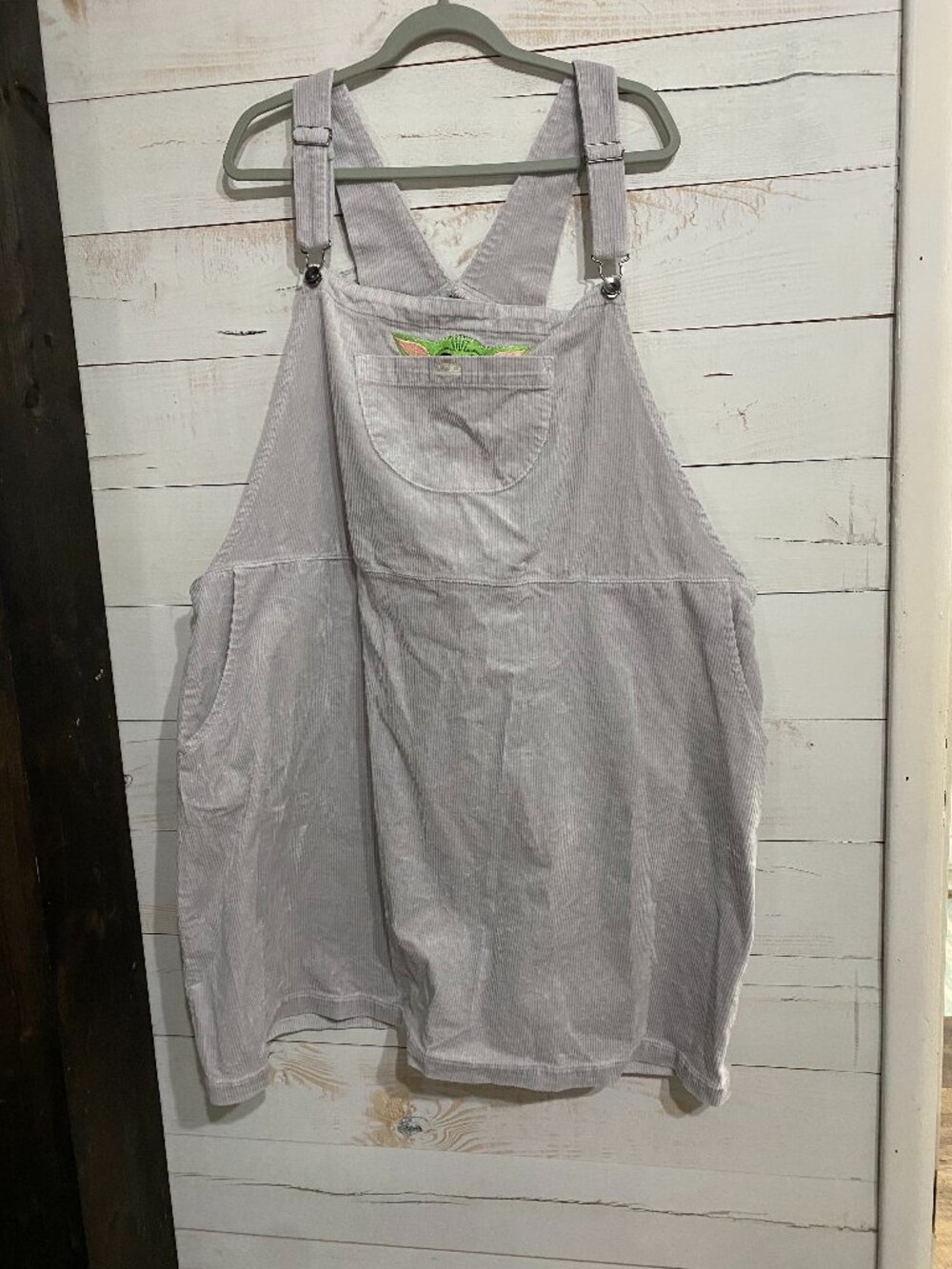 Her Universe Star Wars Grogu Baby Yoda Gray Corduroy Overall Dress Skirtall 5X